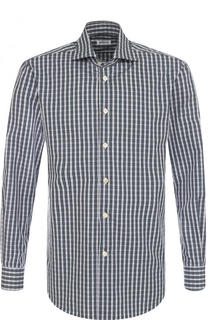 Хлопковая сорочка в клетку Kiton