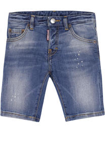 Джинсовые шорты с декоративными потертостями Dsquared2