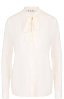 Шелковая блуза с воротником аскот Loro Piana