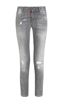 Укороченные джинсы прямого кроя с потертостями Dsquared2