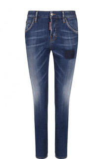 Укороченные джинсы прямого кроя с потертостями Dsquared2