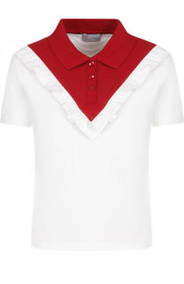 Хлопковое поло прямого кроя с оборками REDVALENTINO