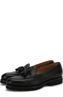 Кожаные лоферы с кисточками Kiton