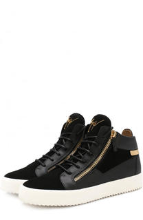 Высокие кожаные кеды Kriss на шнуровке Giuseppe Zanotti Design