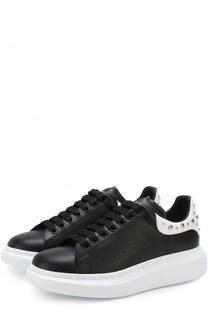 Кожаные кеды на толстой подошве с отделкой Alexander McQueen