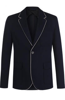 Однобортный хлопковый пиджак с контрастной отделкой Lanvin