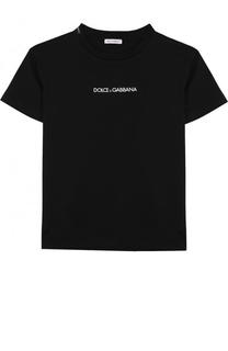 Хлопковая футболка с логотипом бренда Dolce &amp; Gabbana