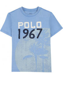 Хлопковая футболка с принтом Polo Ralph Lauren