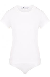 Однотонное хлопковое боди с коротким рукавом T by Alexander Wang