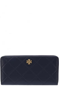 Кожаный кошелек на молнии с логотипом бренда Tory Burch