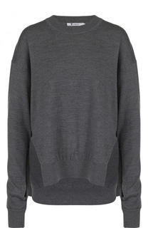 Шерстяной пуловер свободного кроя с круглым вырезом T by Alexander Wang