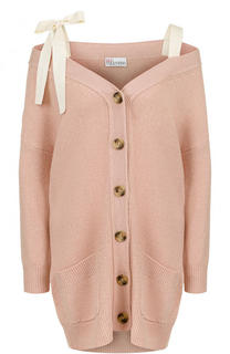 Удлиненный шерстяной кардиган с контрастными бантами REDVALENTINO