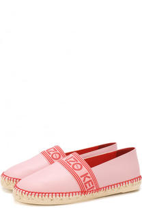 Кожаные эспадрильи с логотипом бренда Kenzo