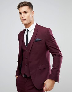 Бордовый пиджак зауженного кроя ASOS - Красный