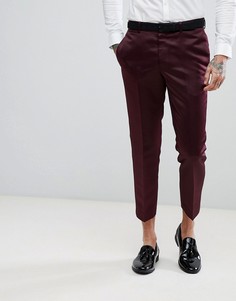 Бордовые облегающие брюки ASOS - Красный