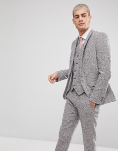 Розовый приталенный пиджак с добавлением шерсти ASOS - Розовый