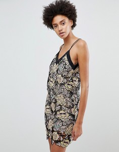 Кружевное платье-комбинация N12H Midnight Blooms - Золотой