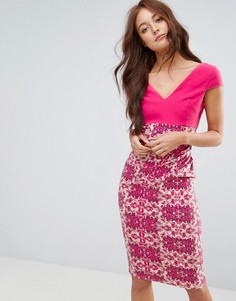 Платье-футляр 2 в 1 с принтом на юбке Vesper - Розовый