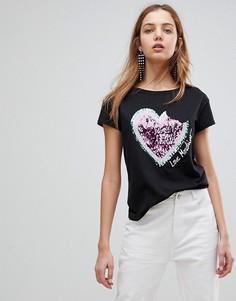 Футболка с принтом Love Moschino - Черный