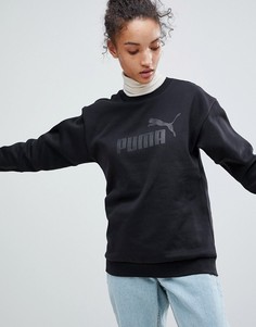 Черный свитшот с логотипом Puma Essentials - Черный