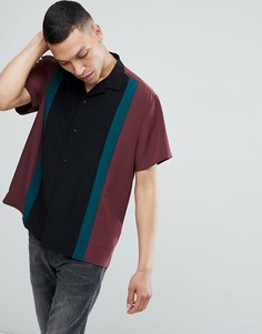 Бордовая рубашка классического кроя с отложным воротником и вставкой ASOS - Красный