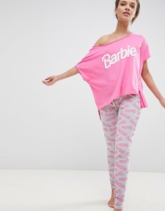 Пижамный комплект Barbie со свободной футболкой и леггинсами ASOS - Розовый