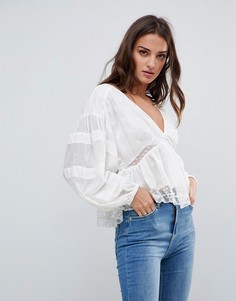 Кружевная блузка Free People Nostalgic Feels - Белый