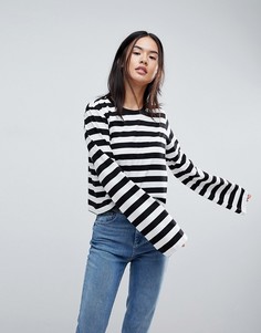 Свободный топ в полоску с длинными рукавами ASOS - Мульти