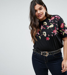 Футболка с вышивкой ASOS CURVE - Черный