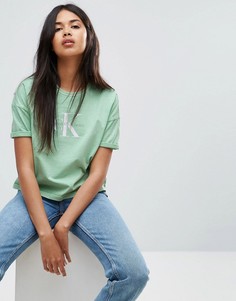 Укороченный топ с логотипом Calvin Klein Jeans - Зеленый