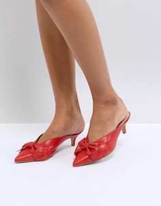 Красные кожаные туфли на каблуке-рюмочка с бантиками Carvela Acacia - Красный