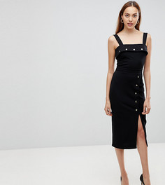 Платье миди с пуговицами ASOS TALL - Черный