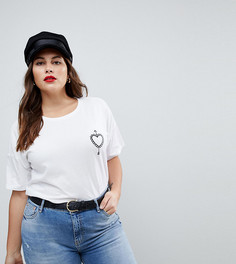 Футболка с принтом сердец и стрел ASOS CURVE - Белый