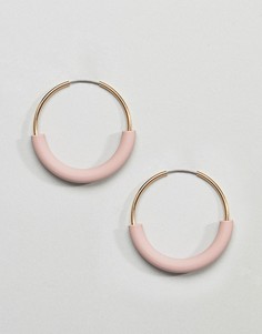 Серьги-кольца ограниченной серии из трубочек с покрытием - Кремовый Asos