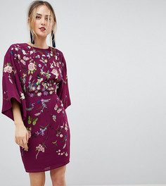Платье мини с вышивкой ASOS TALL - Фиолетовый