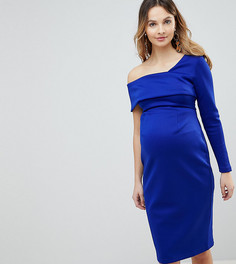 Облегающее платье миди с одним рукавом ASOS MATERNITY - Синий