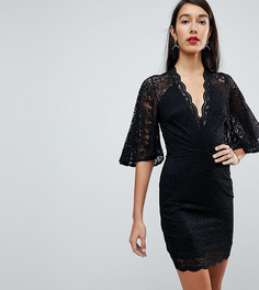 Кружевное платье мини с глубоким вырезом ASOS TALL - Мульти