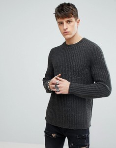 Темно-серый джемпер в рубчик ASOS - Серый