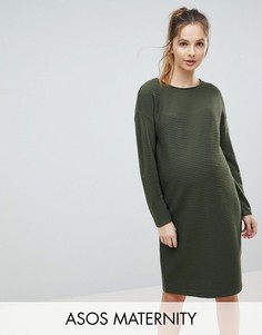 Фактурное платье-джемпер ASOS Maternity - Зеленый