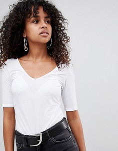 Топ с V-образным вырезом Monki - Белый