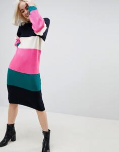 Вязаное платье в полоску ASOS - Мульти