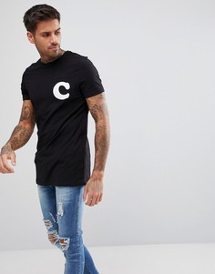 Обтягивающая футболка с принтом ASOS - Черный