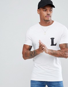 Обтягивающая футболка с принтом L ASOS - Белый