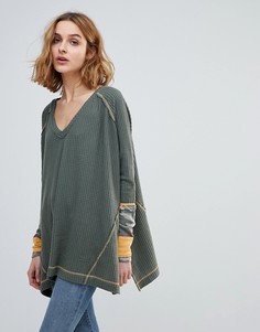 Лонгслив Free People Lovin - Зеленый