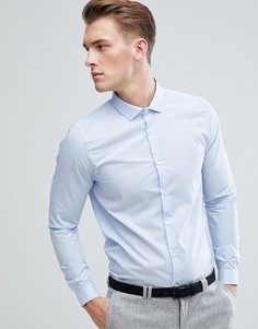 Синяя приталенная рубашка Burton Menswear - Синий