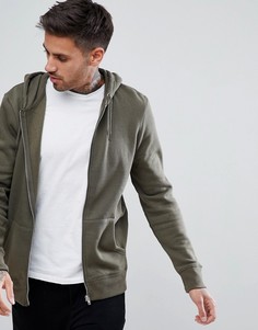 Худи цвета хаки на молнии New Look - Зеленый