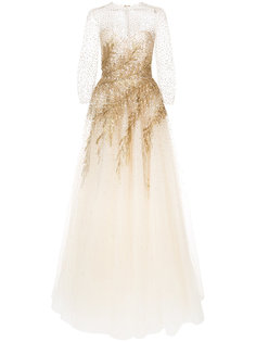 платье с вышивкой пайетками  Oscar de la Renta