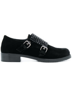 crystal-embellished double monk-strap shoes Loriblu