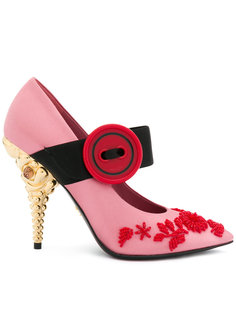 декорированные атласные туфли Prada