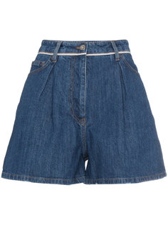 короткие джинсовые шорты со складками  Miu Miu